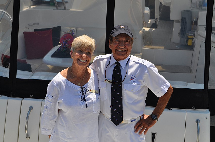 Sue and Herb Berman were all smiles after the blessing of their boat, 