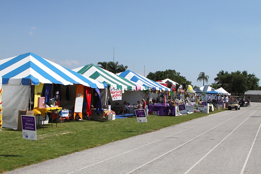 Some of the tents set up for the 2011 Relay for Life on Saturday, April 9 at Sarasota High School.