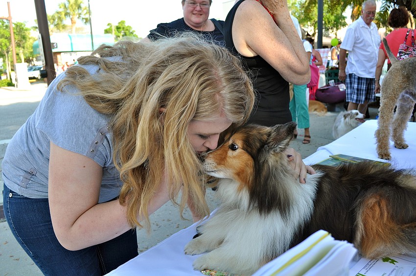 Taylor Teague gives Tristan a kiss.