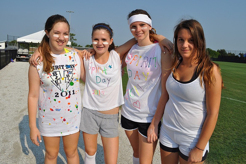 Sarah Jackel, Joie Eckhard, Lisa Hoffman and Jenna Sanborn were eager to get started.