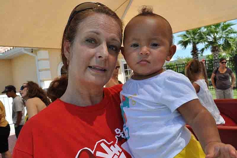 Kylie Price, right, enjoyed time on the playground with her grandmother, Sharon Townsend.