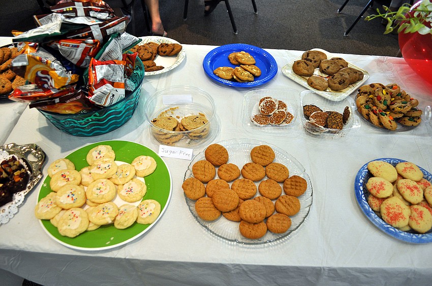 Cookies, chips and other goodies were also on the long sundae-making table.