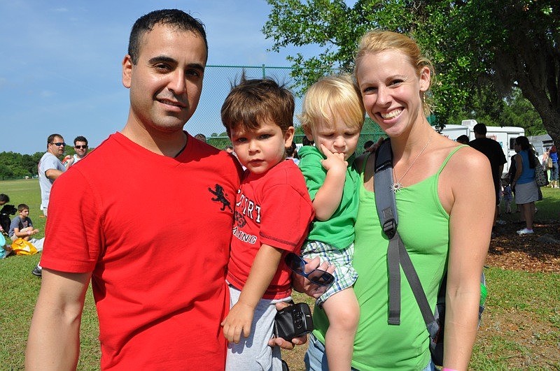 Pictured is Gabriel Ponce and his son Yaiden with Aiden Tucker and his mom Tara Grant.