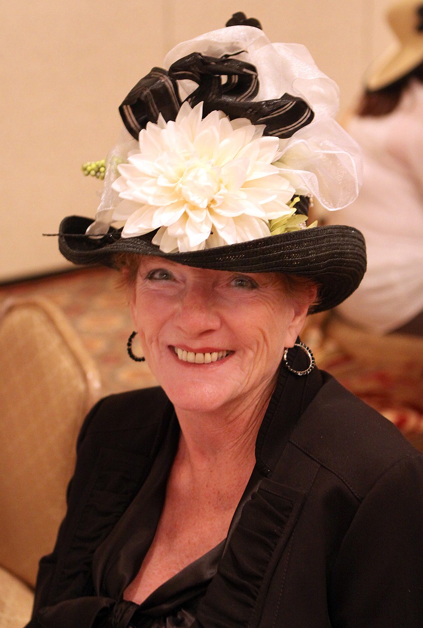 Judy Ramlow wore a fancy hat Friday, April 29 while celebrating the royal wedding at the Ritz Carlton.