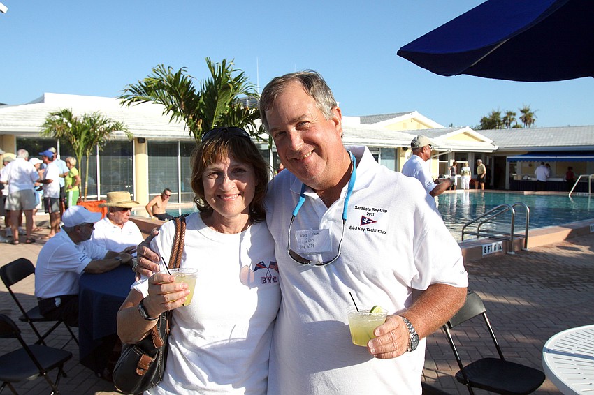 Beth Rigby and Ralph Ward enjoy some margaritas after crewing the 