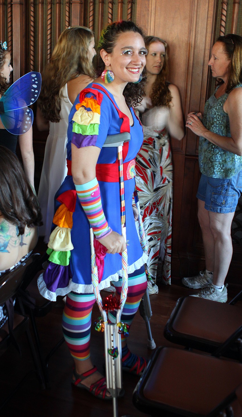 Ziva Myer dressed up as Rainbow Bright for her graduation from New College Friday, May 20 at College Hall Bay Front.