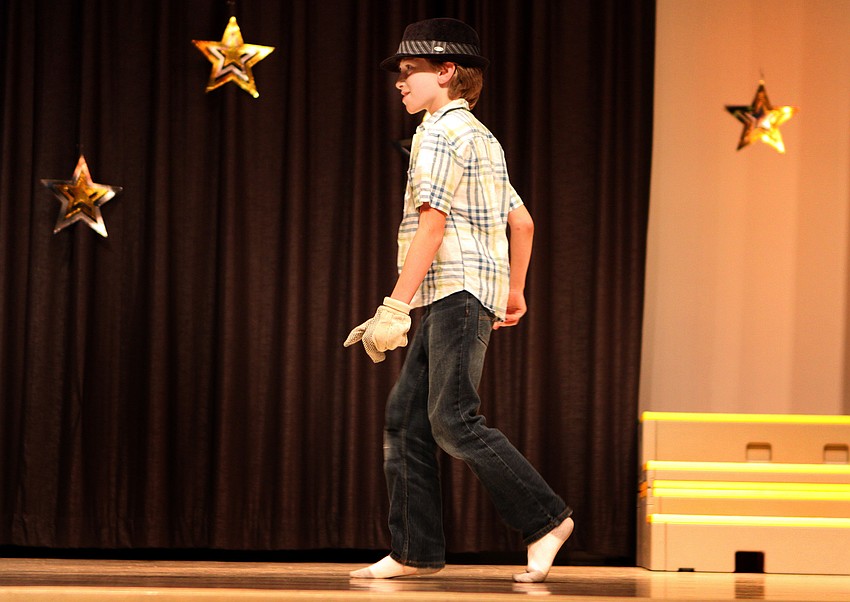 Garrett Ehlert, 3rd grade, showed off his moon walking skills as well as his other Michael Jackson moves Wednesday, May 25 during 