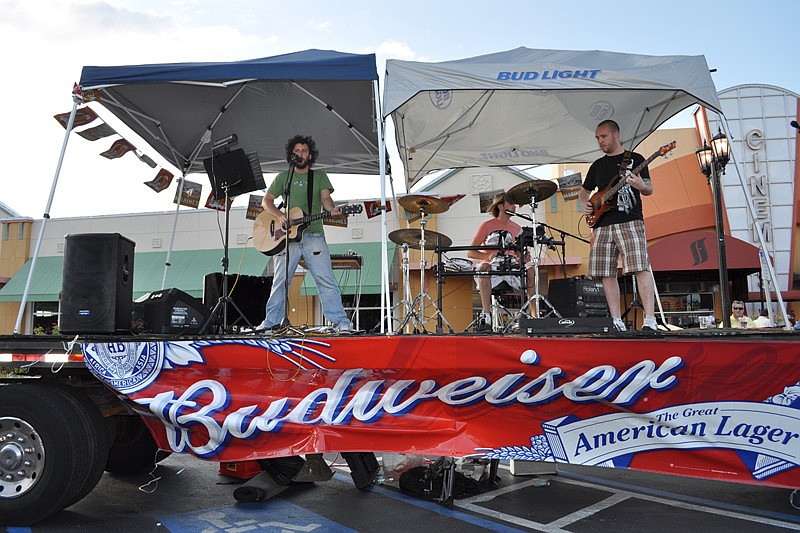 The band Paper Airplanes hit the stage after the parade.