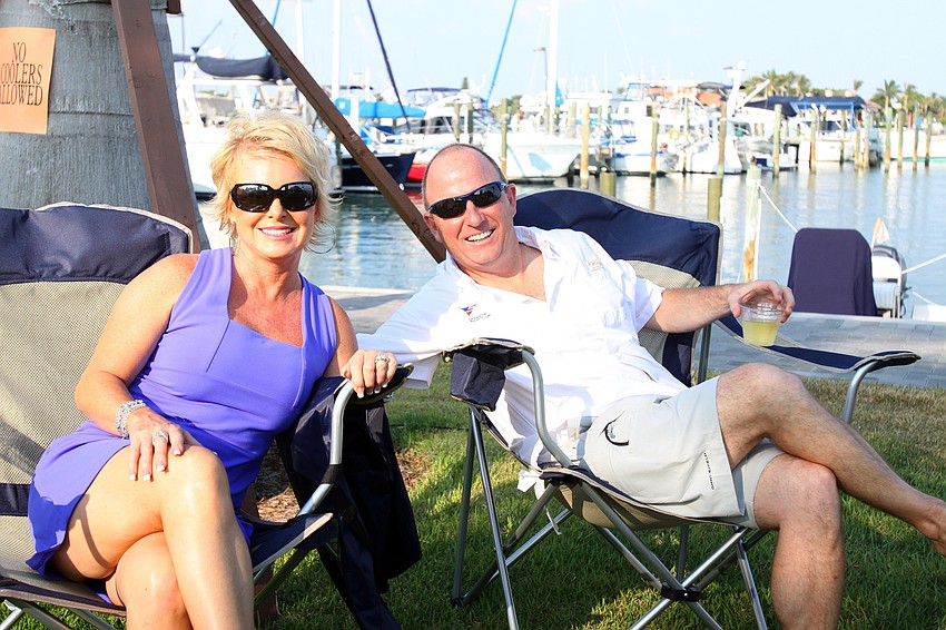 Debbie and Pete Hilger enjoy themselves on the lawn during the Sarasota Yacht Club's 1st ever Concert on the Lawn event Saturday, June 11 at the Sarasota Yacht Club.