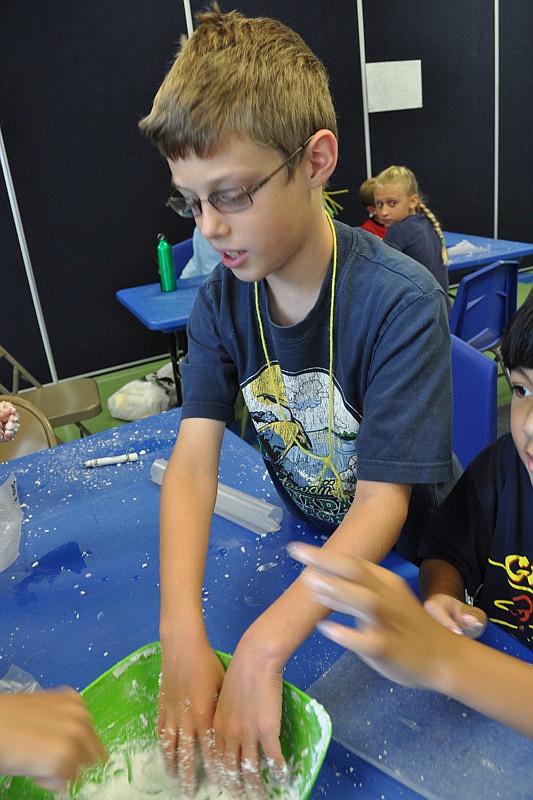 Grant Schmid, 9, said the soap he was making felt 
