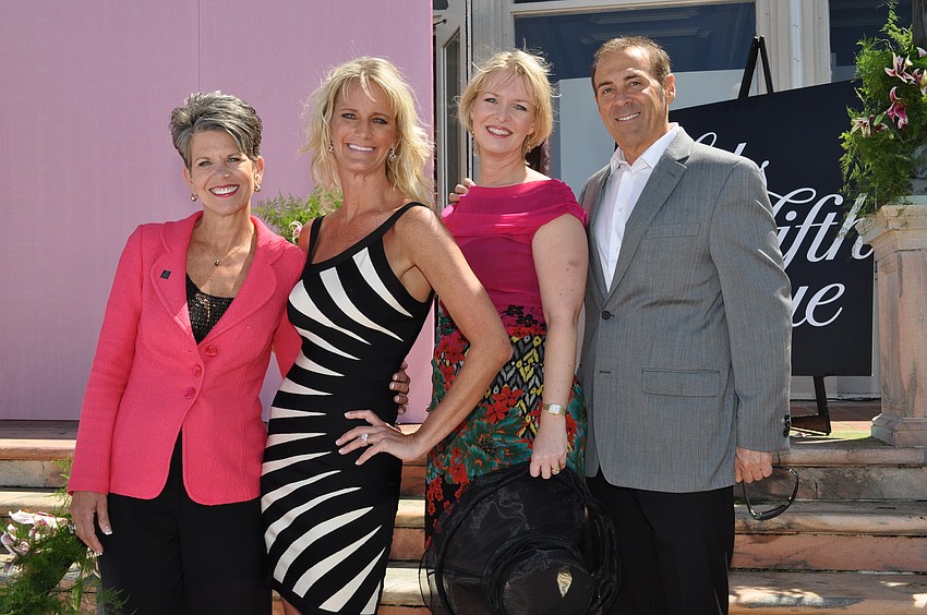 Co-Chairwomen Sally Schule, Chris Pfahler and Veronica Brady with designer Craig Signer