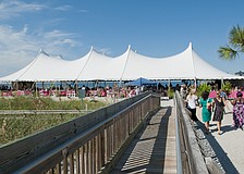 The tent at Sharky's on the Pier