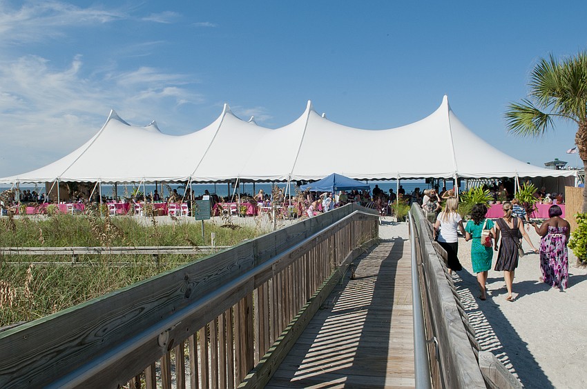 The tent at Sharky's on the Pier