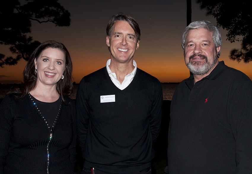 Event co-chairs Stacy Dillard-Spahn and Robert Lincoln flanking New College Foundation President and CEO Andrew Walker