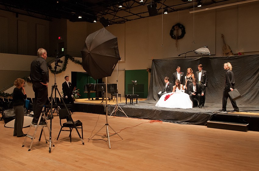 Photographer Al Gordon prepares to shoot the Taaffe family