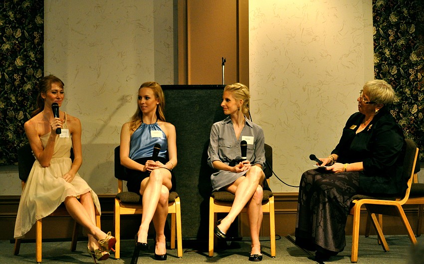 Sarasota Ballet dancers Danielle Brown, Victoria Hulland and Kate Walsh Honea with Peggy Abt