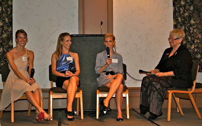 Sarasota Ballet dancers Danielle Brown, Victoria Hulland and Kate Walsh Honea with Peggy Abt