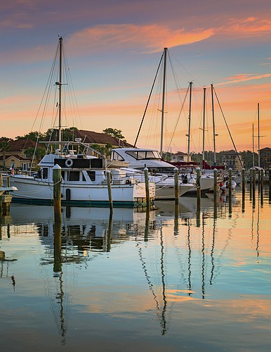 First place in Palm Coast Find Your Florida: "Dawn at the Marina" Photo by Vicki Payne