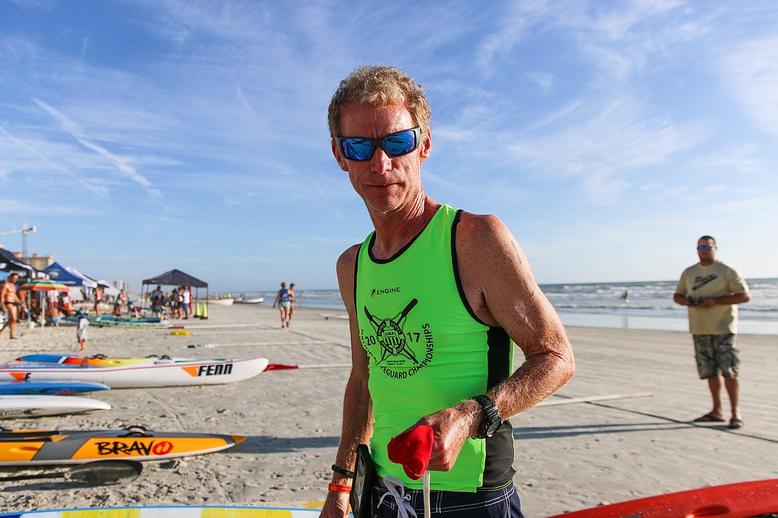 Tom Gillin at the 2017 USLA National Lifeguard Championships in Daytona Beach. Photo by Paige Wilson