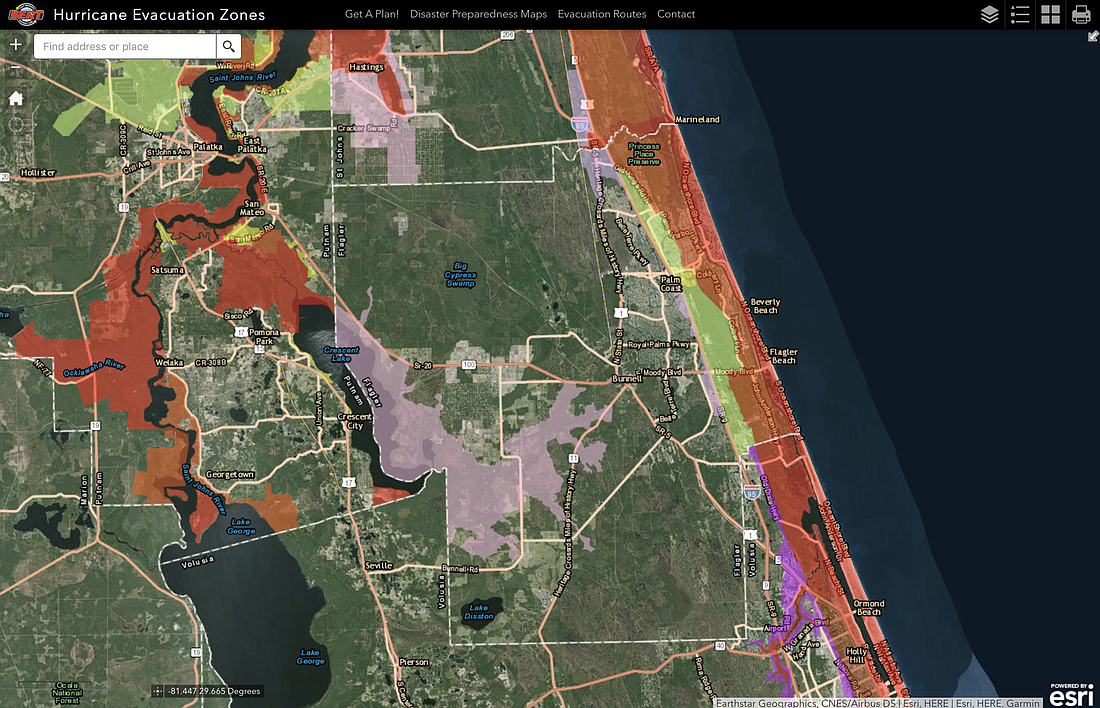 To find your evacuation zone, go to floridadisaster.org/publicmapping/ .