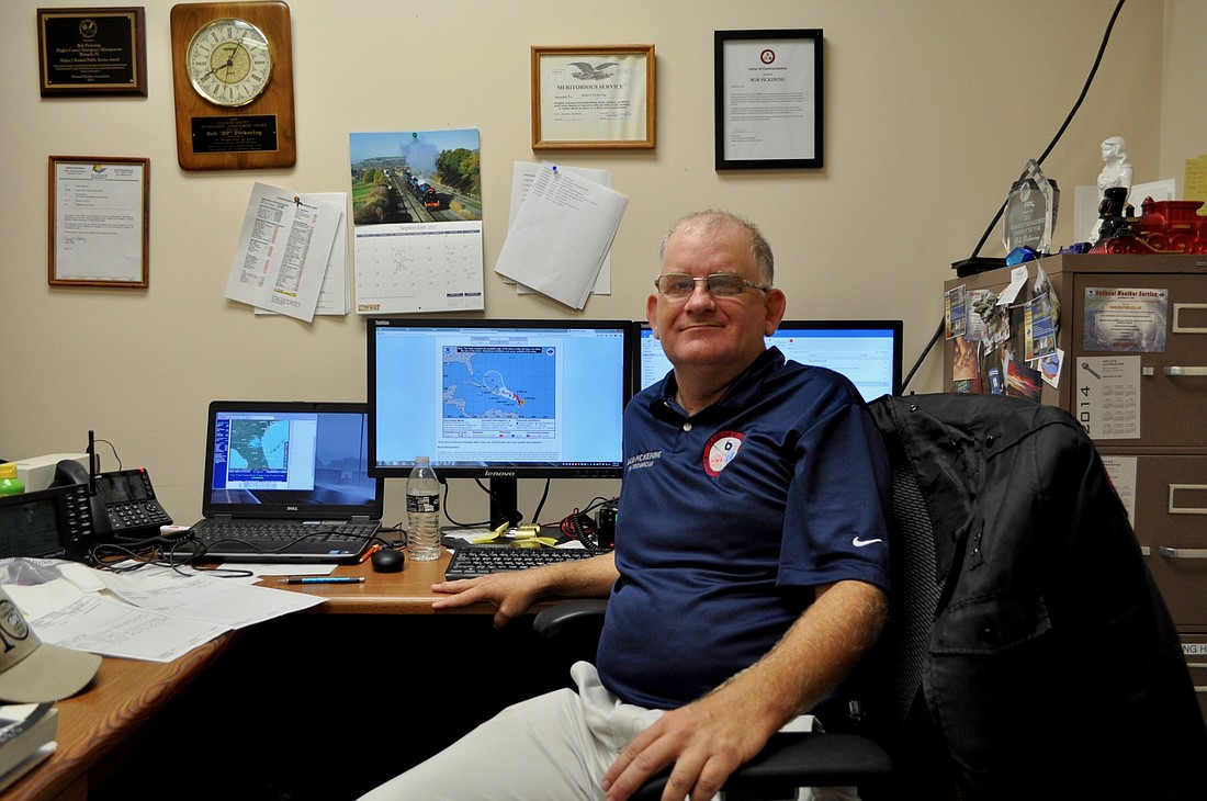 Bob "BP" Pickering in his office at the Flagler County Emergency Operations Center. Photo by Ray Boone