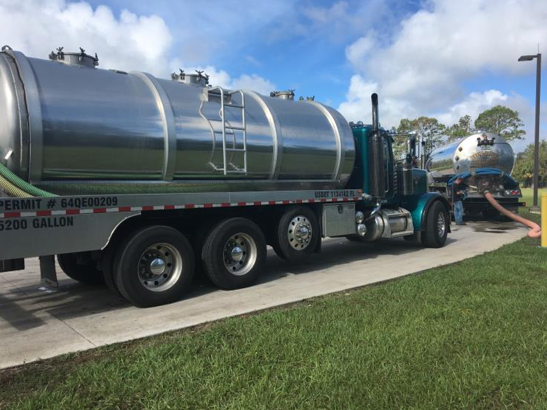 Palm Coast has used tankers ' 18 of them ' to pump down stormwater. Photo courtesy of the city of Palm Coast
