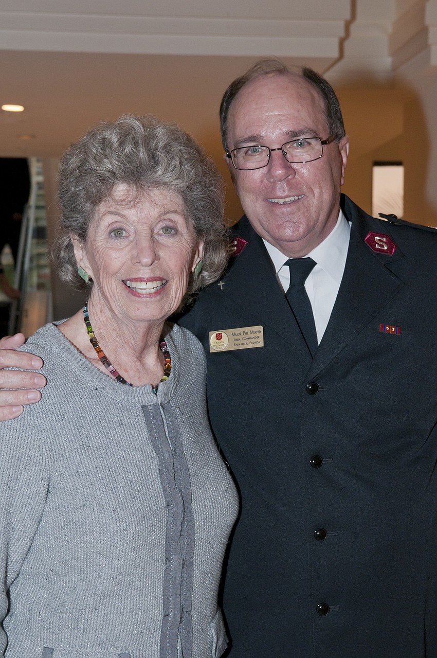 Alice Rau and Major Phil Murphy, Area Commander of the Salvation Army