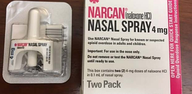 Narcan nasal spray. Photo courtesy of Brittany Kershaw