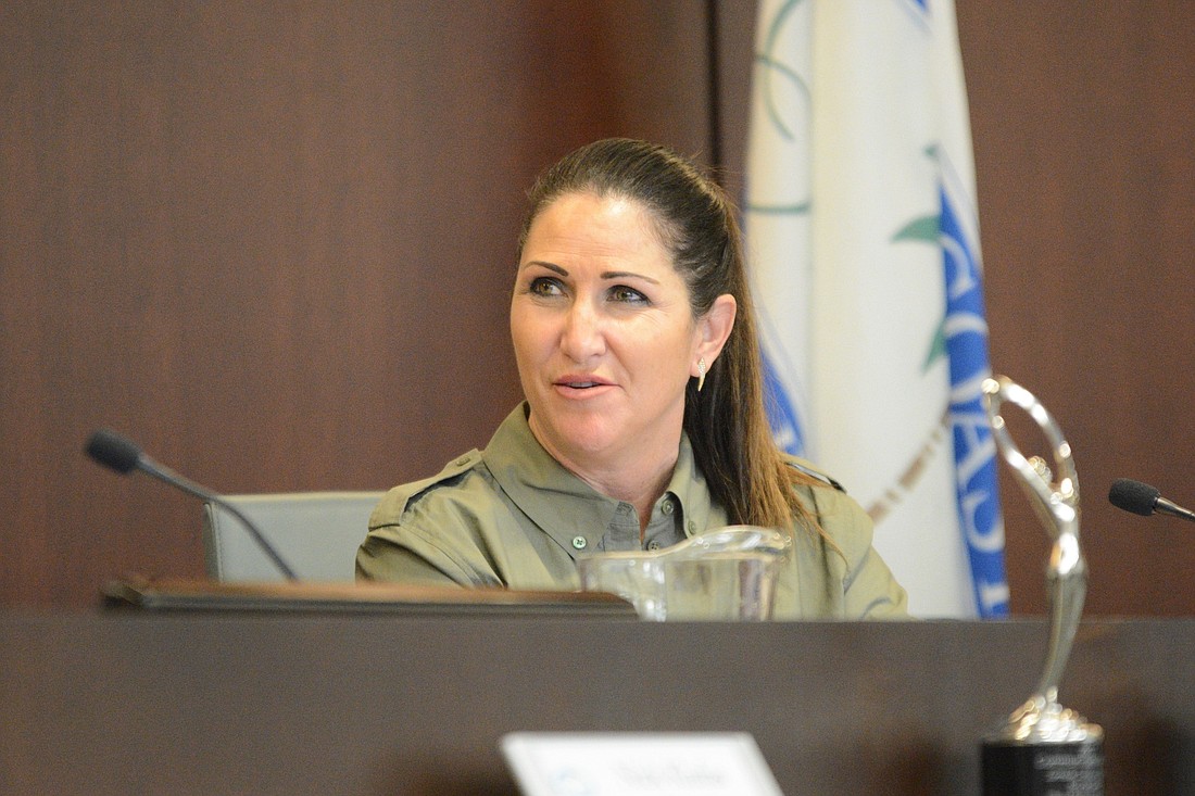 Palm Coast Mayor Milissa Holland speaks at a City Council meeting Dec. 5. (Photo by Jonathan Simmons)