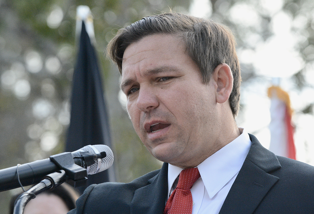U.S. Rep Ron DeSantis speaks at a city of Palm Coast Veterans Day ceremony. (Photo by Jonathan Simmons)