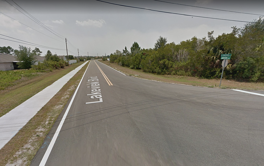 Lakeview Boulevard at London Drive (Image from Google Maps)