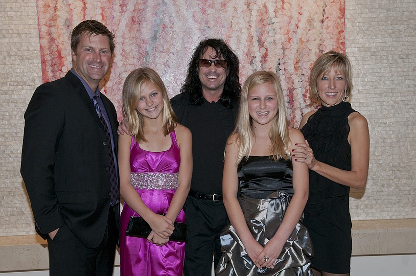 Close friends and neighbors of the Wrights, Michael, Madison, Mackenzie and Nicole Allen with Michael Israel (center)