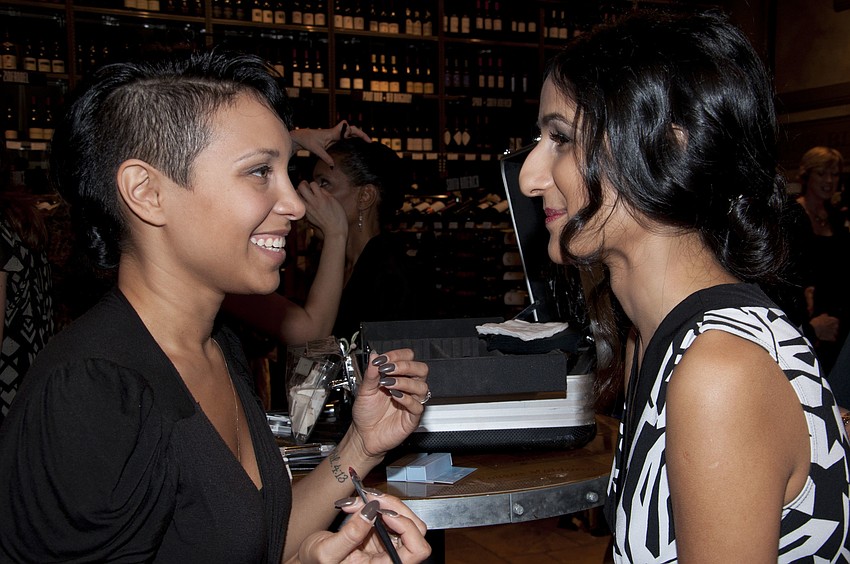 Monica E Bello of Cutting Loose Salon and Spa with model Sheena Maini