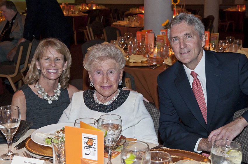 Co-chairs Carol Ann Kalish and Phil Delaney with honorary chair Bea Friedman (center)