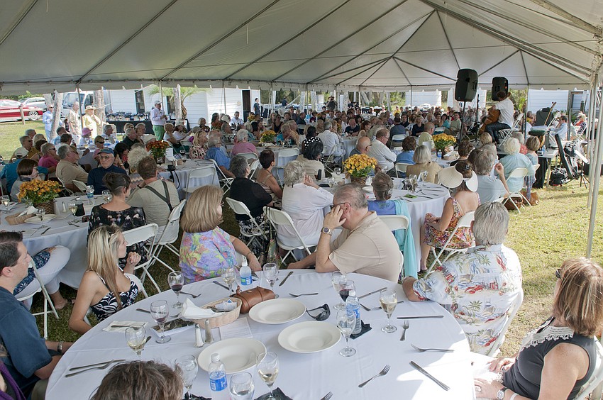 The crowd silently listens to Michael Fitzpatrick play