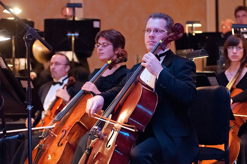 The Sarasota Orchestra warming up