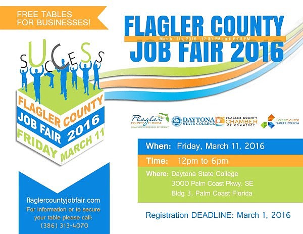 Job fair on Friday, March 11 at Daytona State College in Palm Coast. Courtesy image