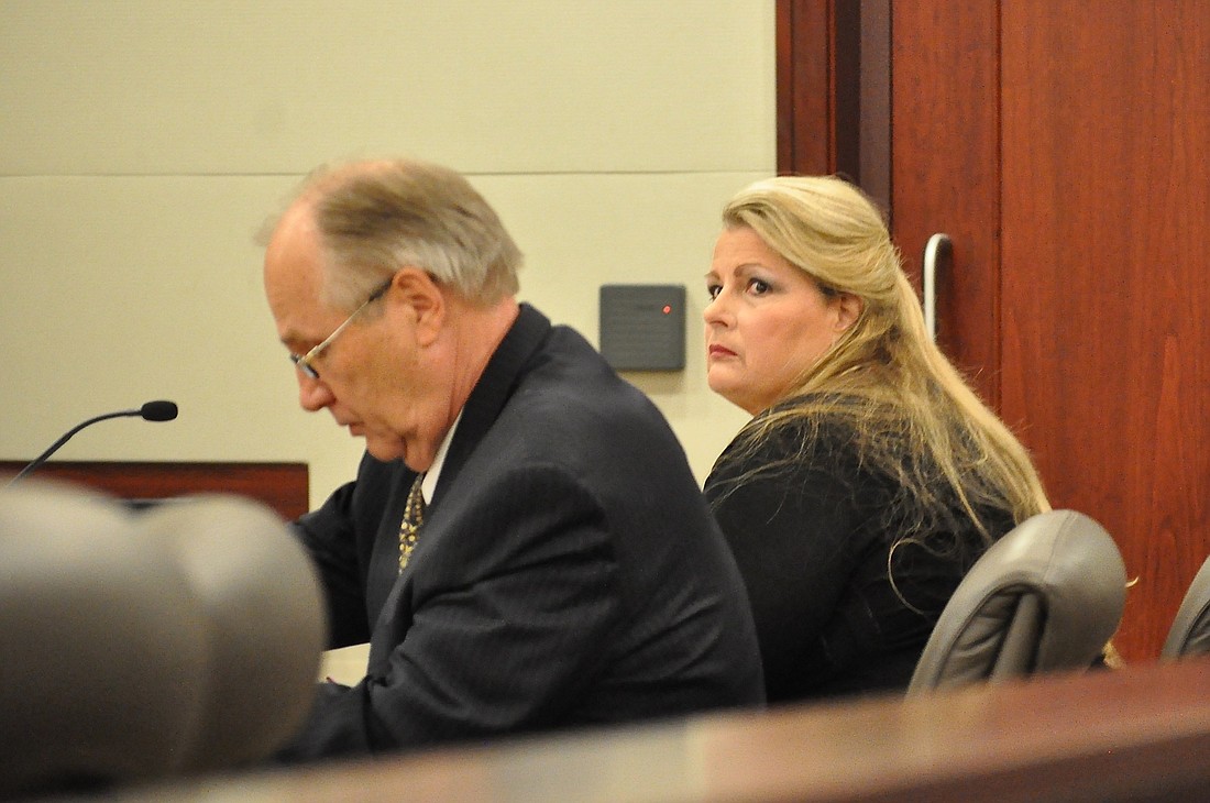Kimberle Weeks, right, with attorney Joerg Jaeger (Photo by Jonathan Simmons)