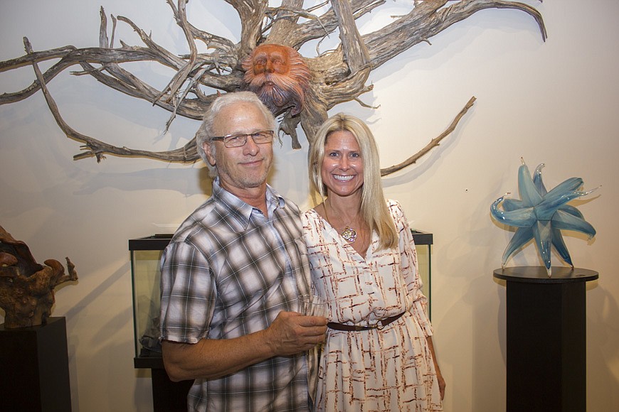 Sculpture Paul Baliker and Designer Kristen Gregory at the Baliker Jewelry launch.