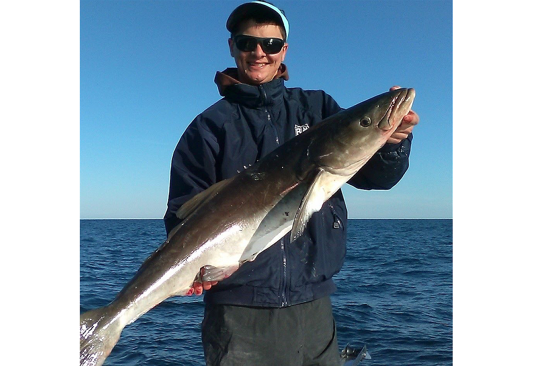 Dakota Ward ' pictured here with a cobia caught off the coast of St. Augustine ' wasn't the one who committed the crime deputies were investigating. But, due to a name mixup, he was the one who got arrested. (Photo courtesy of Dakota Ward.)