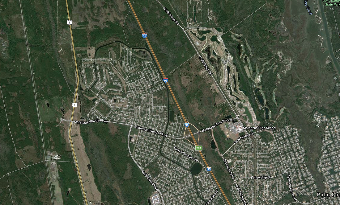 The crash happened near the recently opened Interstate 95 exit at Matanzas Woods Parkway. (Image from Google Maps)