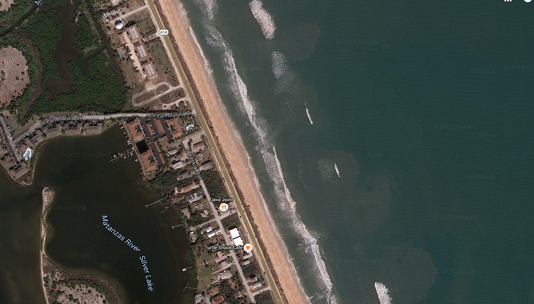 Turtle Patrol volunteers found Darvish in the surf north of North 23rd Street. (Image from Google Maps)
