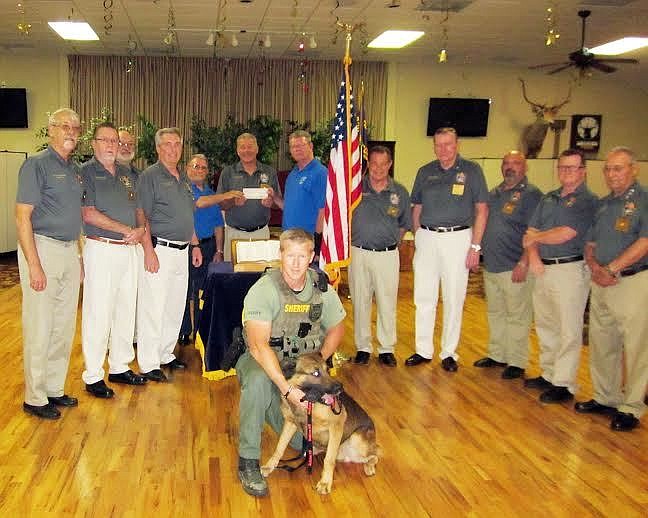 FCSO Deputy Robert Tarczewski and his partner, K-9 Officer Tag, Ralph Dodge, Rick Bame, Mark Fontana, Jerry Dickens, George Zampella, Vincent Gough, Bill Gallagher, Fred Szwed, Jack Lyons, Louis Barletta, Jerry O'Gara, and Andy Jekabsons. Courtesy photo