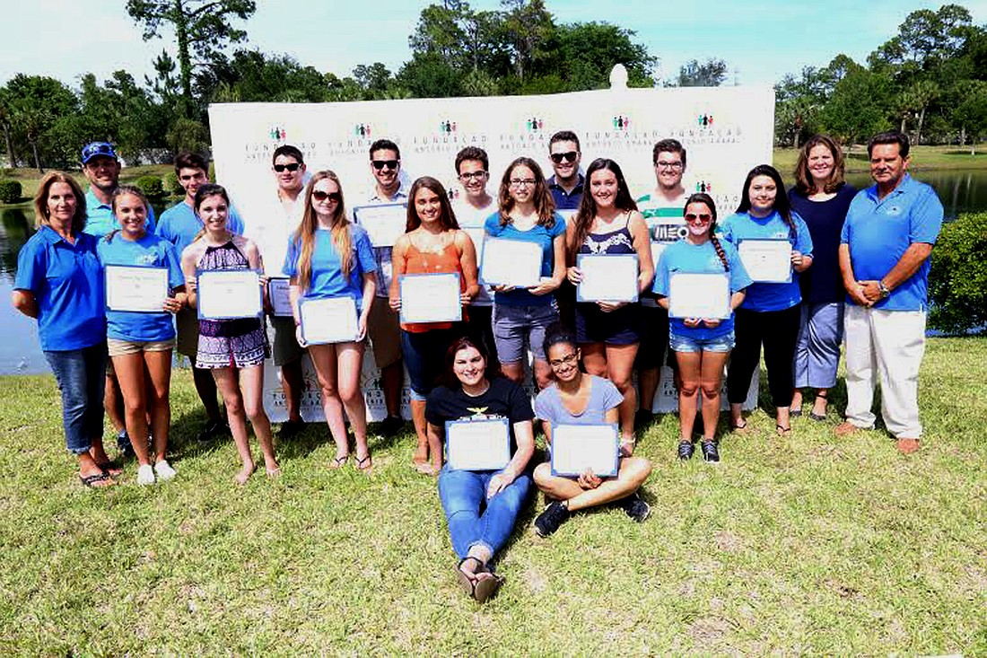 Students who were awarded scholarships from the Antonio Amaral Foundation. Courtesy photo