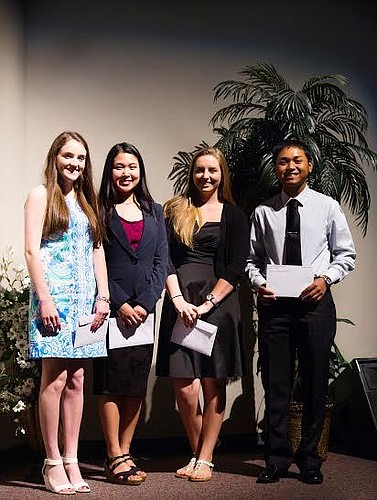 Four graduates from FPC and Matanzas high schools, received scholarships from the medica staff at Florida Hospital Flagler. Courtesy photo.