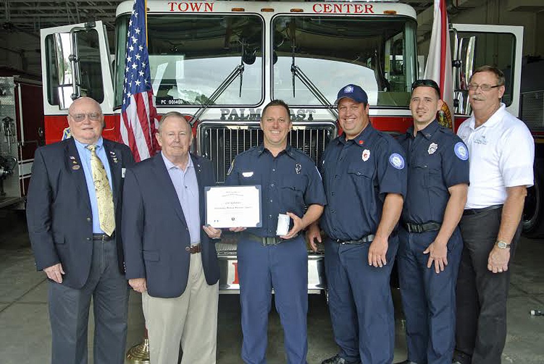 Left to right: David Kelsey, David Hammond, Firefighter-Paramedic Eric Robinson, Lt. Kyle Berryhill, Firefighter-Paramedic Daniel Hackney and Fire Chief Michael C. Beadle. Courtesy photo