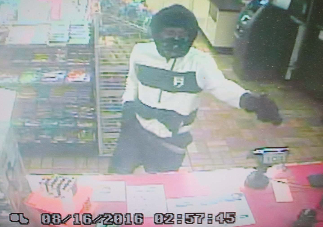Video surveillance shows the man who robbed a Shell gas station on Old Kings Road. Anyone with information is asked to call 386-313-4911.