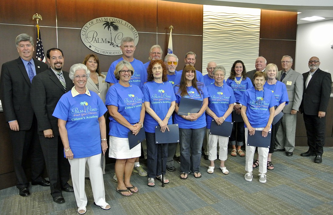The city of Palm Coats has graduated 17 residents in its 37th Citizens Academy class. (Photo courtesy of the city of Palm Coast.)