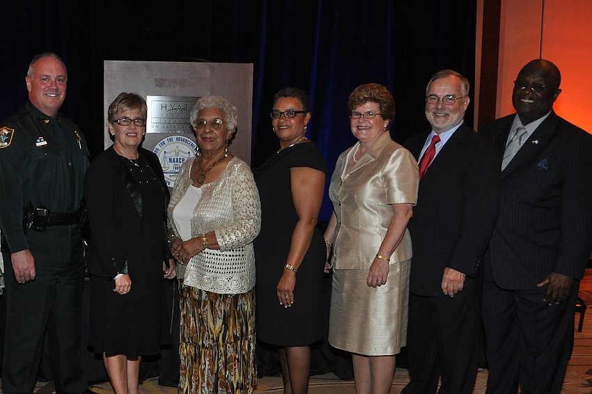 Freedom Award Winners:  Col. Steven Burns, Wendy Hopkins, Lovette Harper, Dr. Cheryl Smith, Mimi Goodwill, Dr. Gordon Michalson, Johnny Hunter Sr.