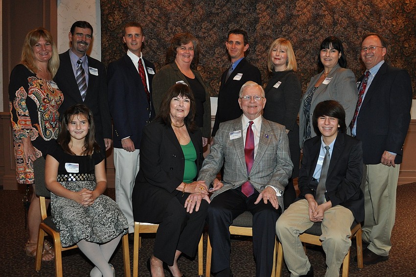 Back: Tracy and MIchael Lucci, John Troutt, Jeannene Mironack, Kathryn and Kevin Sperber, Cecilia and John Troutt.  Seated:  Sarah Trout, Pat and Senator Bob Johnson and Alex Troutt.